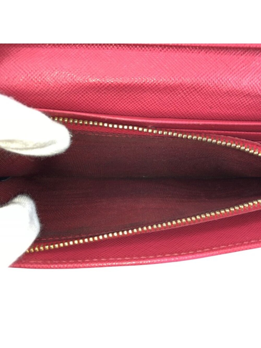 Prada Saffiano Ribbon Pink Gold Leather Wallet - Picture 8 of 9